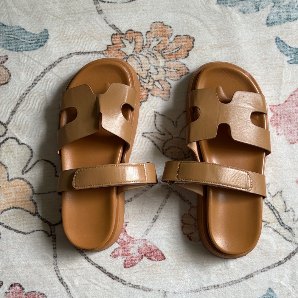 Tan Slide Sandals